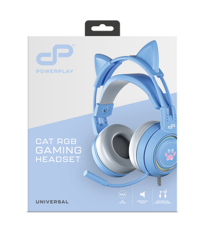 PowerPlay Cat RGB Gaming Headset (Blue)