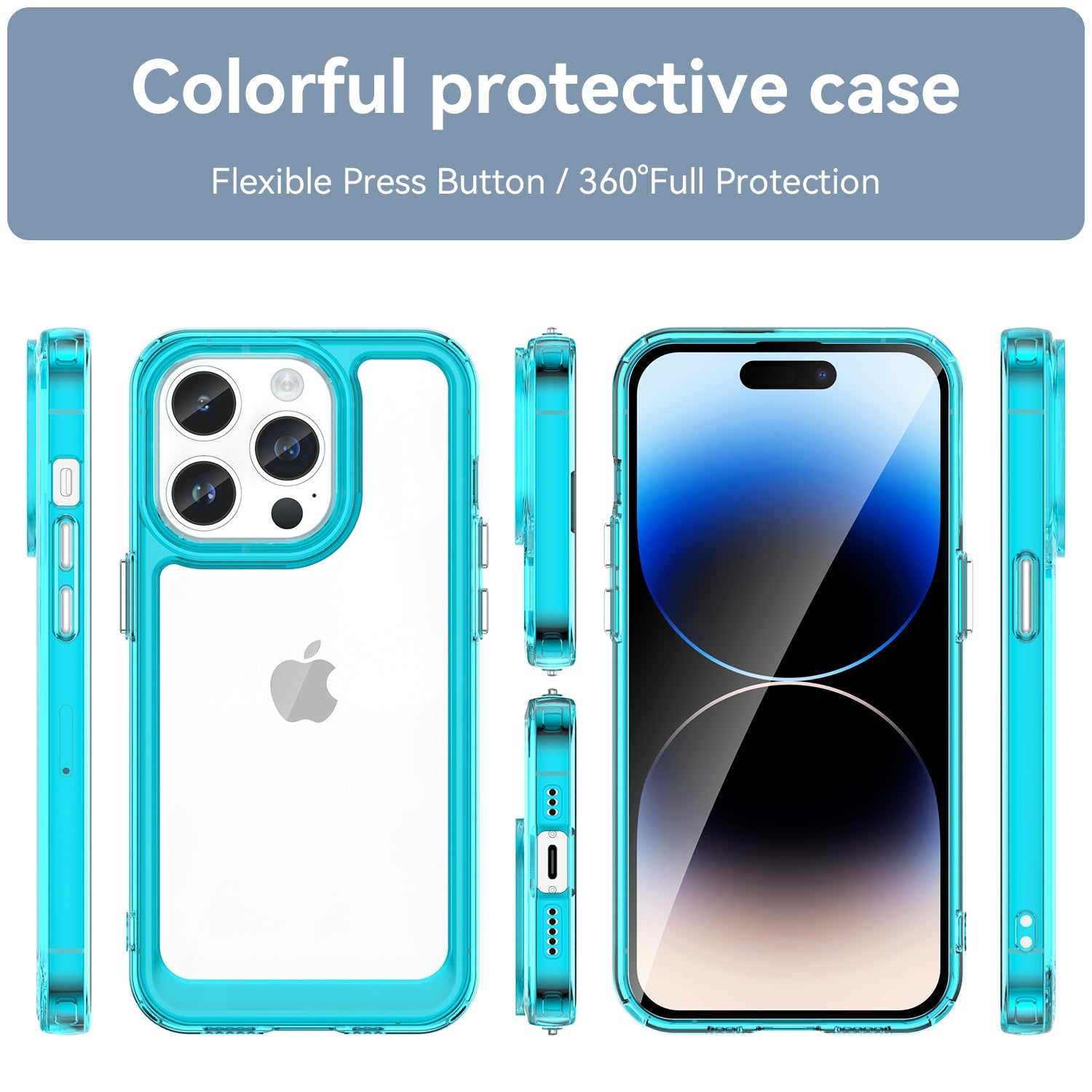 Iphone 14 Pro Soft Gel Case [Clear Blue]