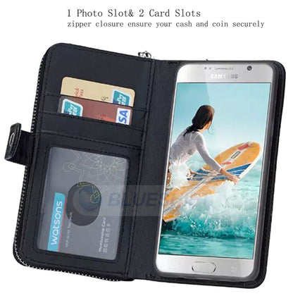 Samsung Galaxy S6 Zipper Wallet Case Black