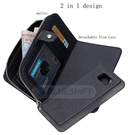 Samsung Galaxy S6 Zipper Wallet Case Black