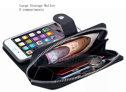 Samsung Galaxy S6 Zipper Wallet Case Black