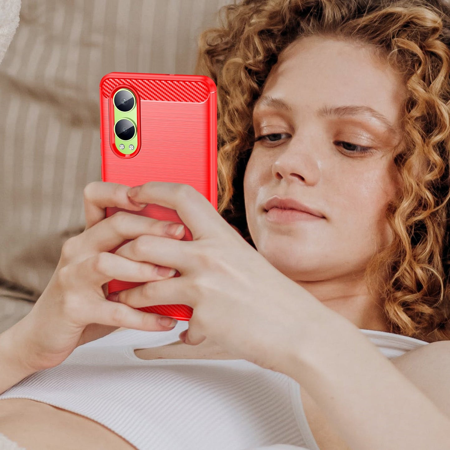 Oneplus Nord Ce4 Lite Carbon Fibre Case [Red]