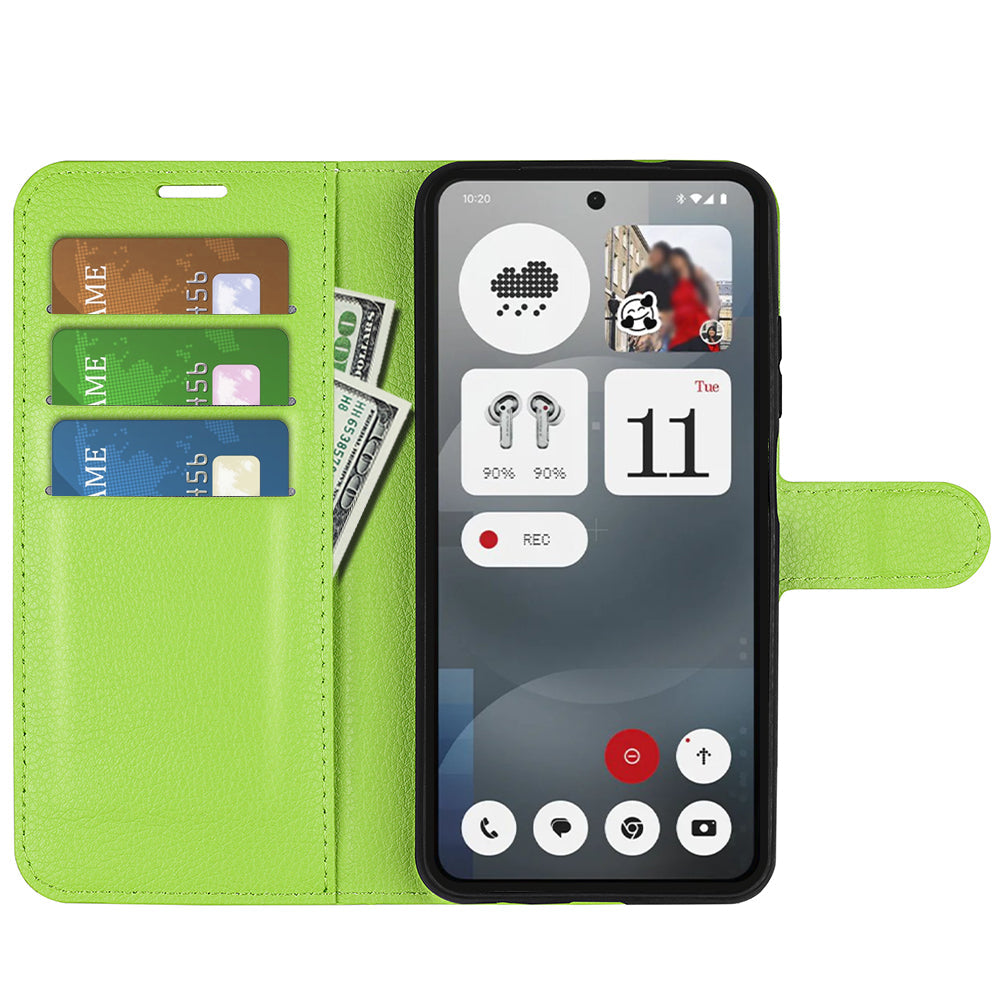Nothing Phone (3A) Pu Wallet Case [ Green ]