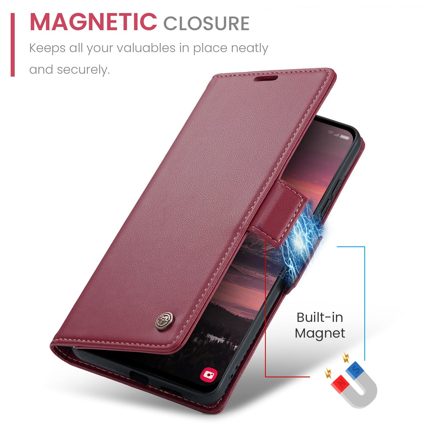 Galaxy S25 Edge Pu Wallet Case [Maroon]