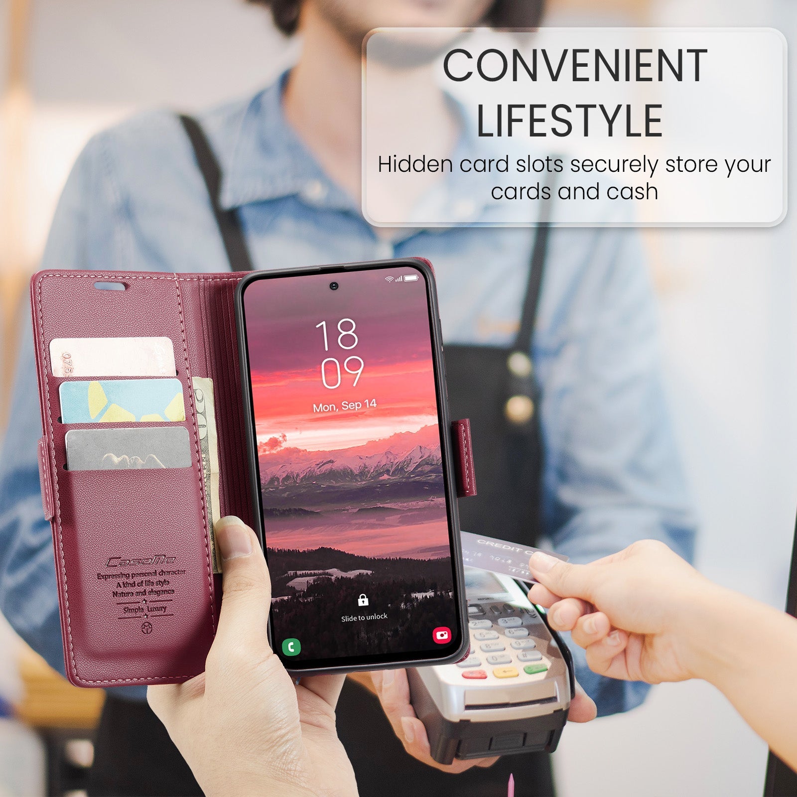 Galaxy S25 Edge Pu Wallet Case [Maroon]
