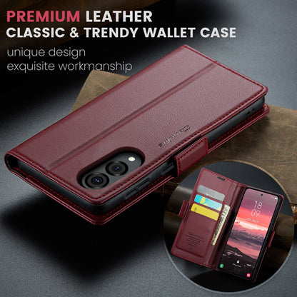 Galaxy S25 Edge Pu Wallet Case [Maroon]