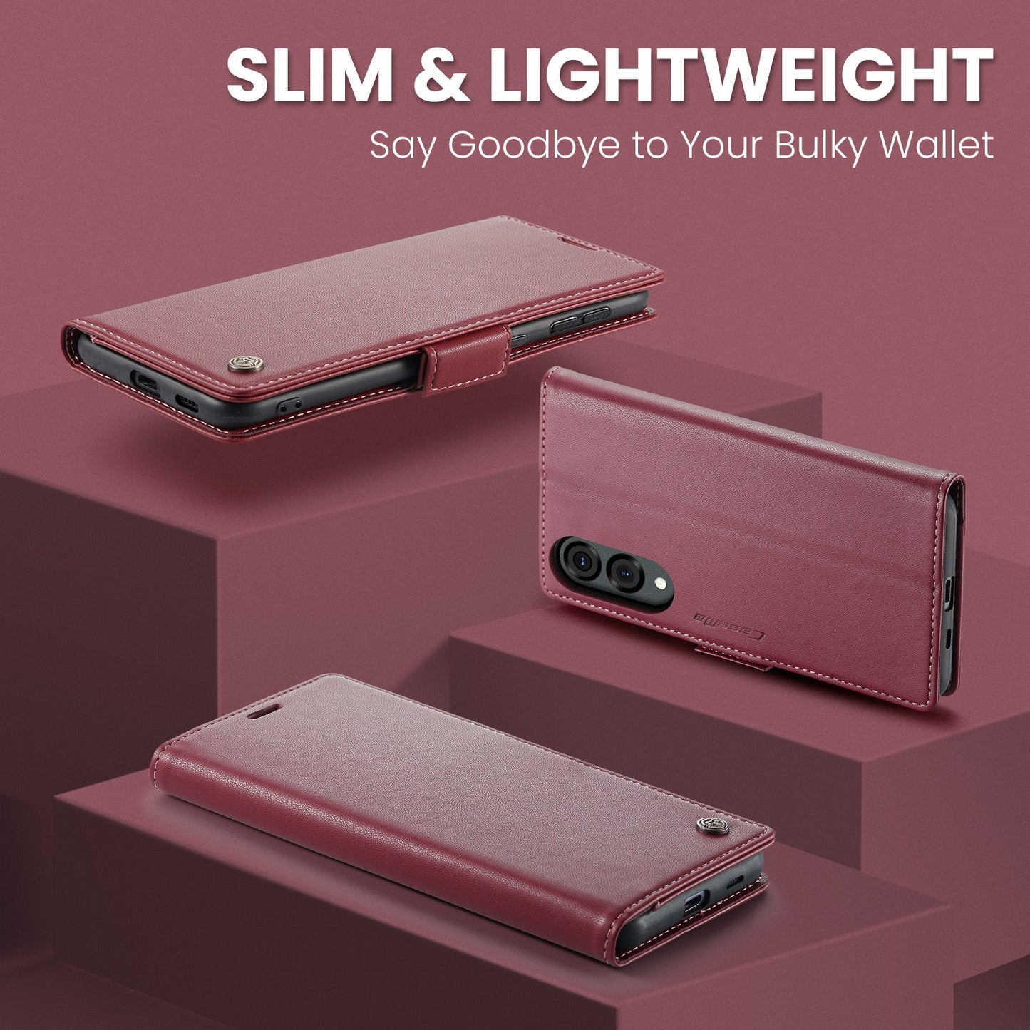 Galaxy S25 Edge Pu Wallet Case [Maroon]