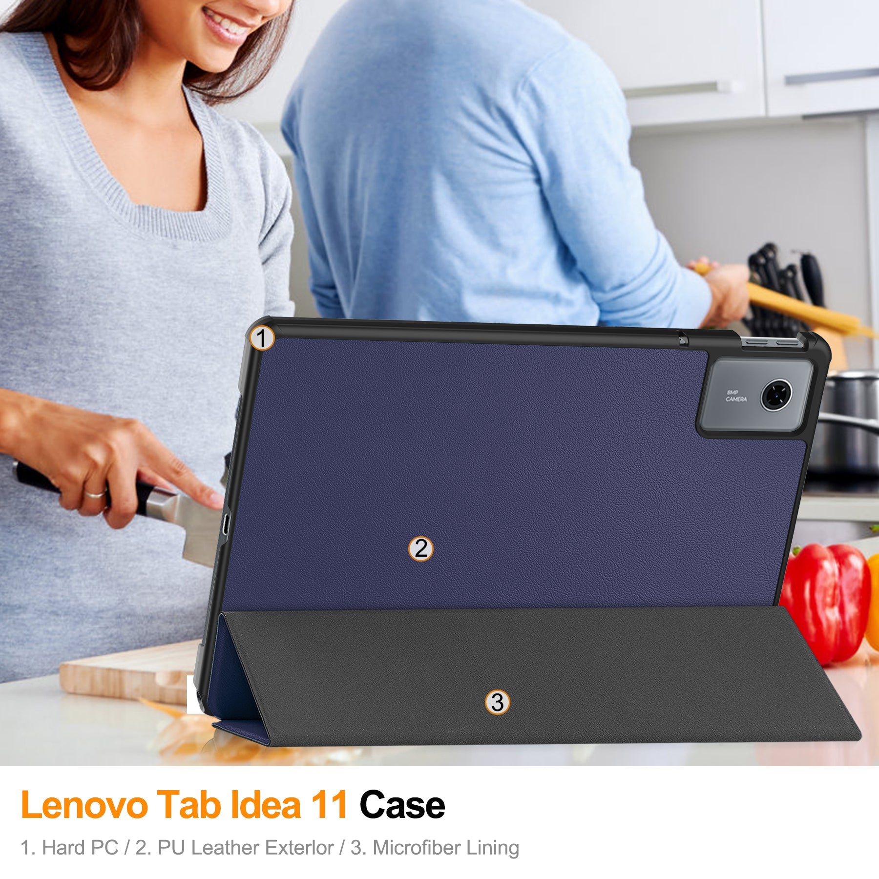 Lenovo Tab 11" 2025 Tb336 Tri-fold Pu Case [Navy]