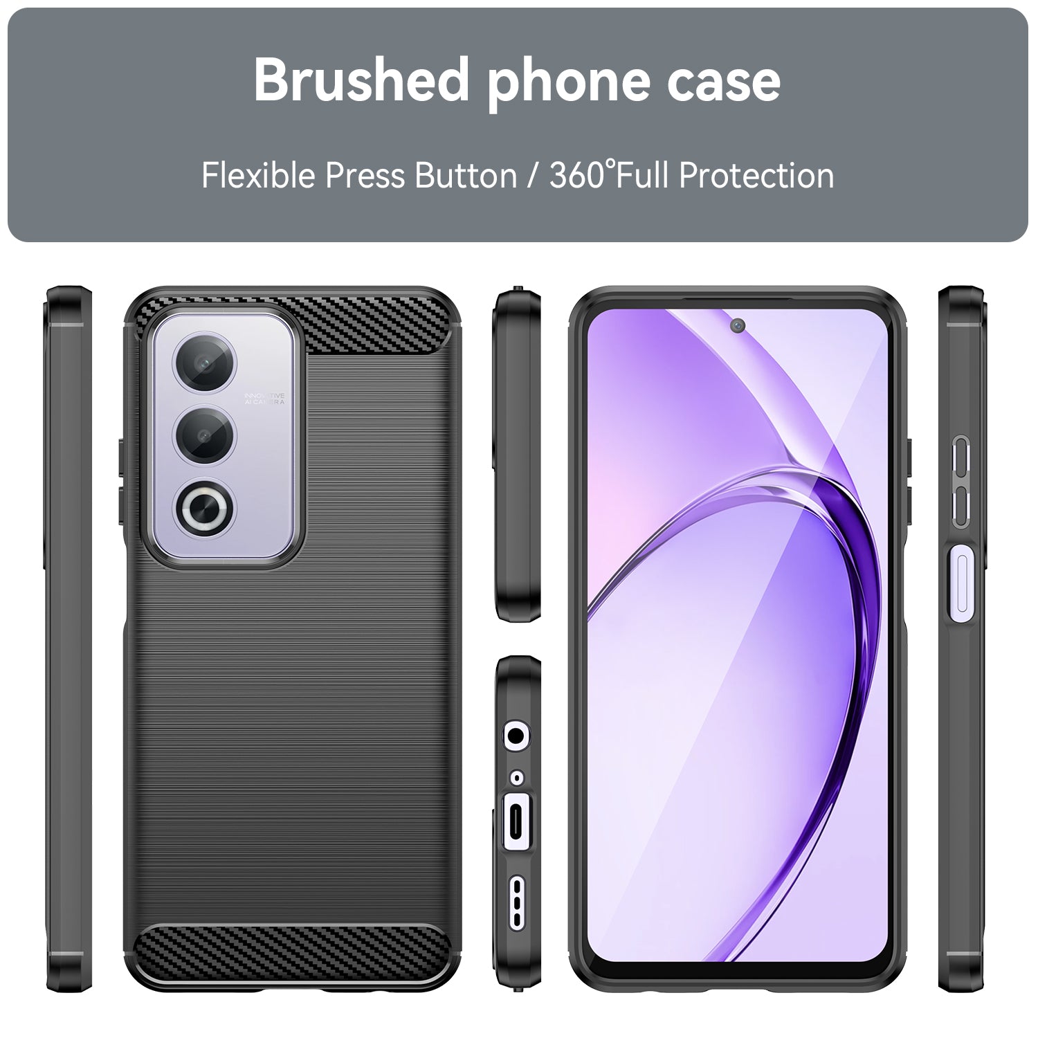 Oppo A80 5G Carbon Fibre Case [Black]