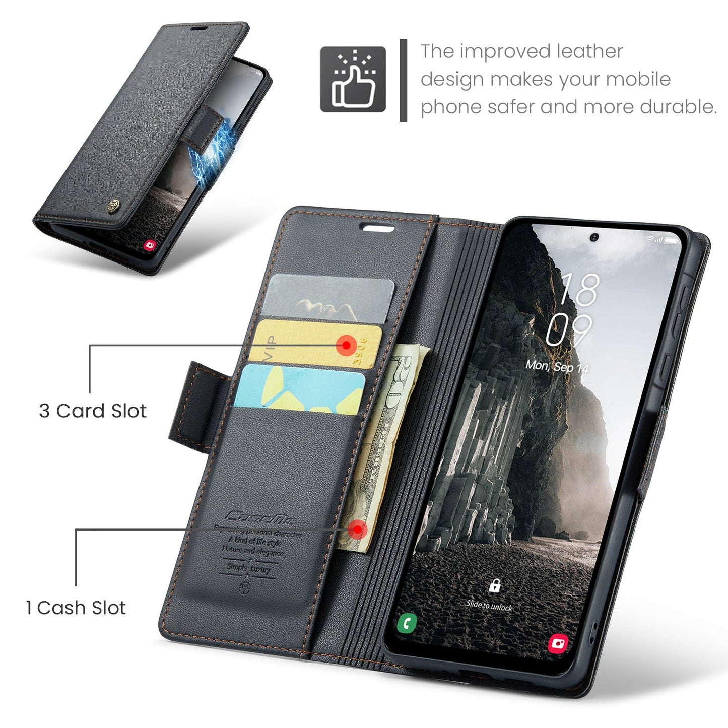 Galaxy A56 5G Pu Wallet Case [Black]