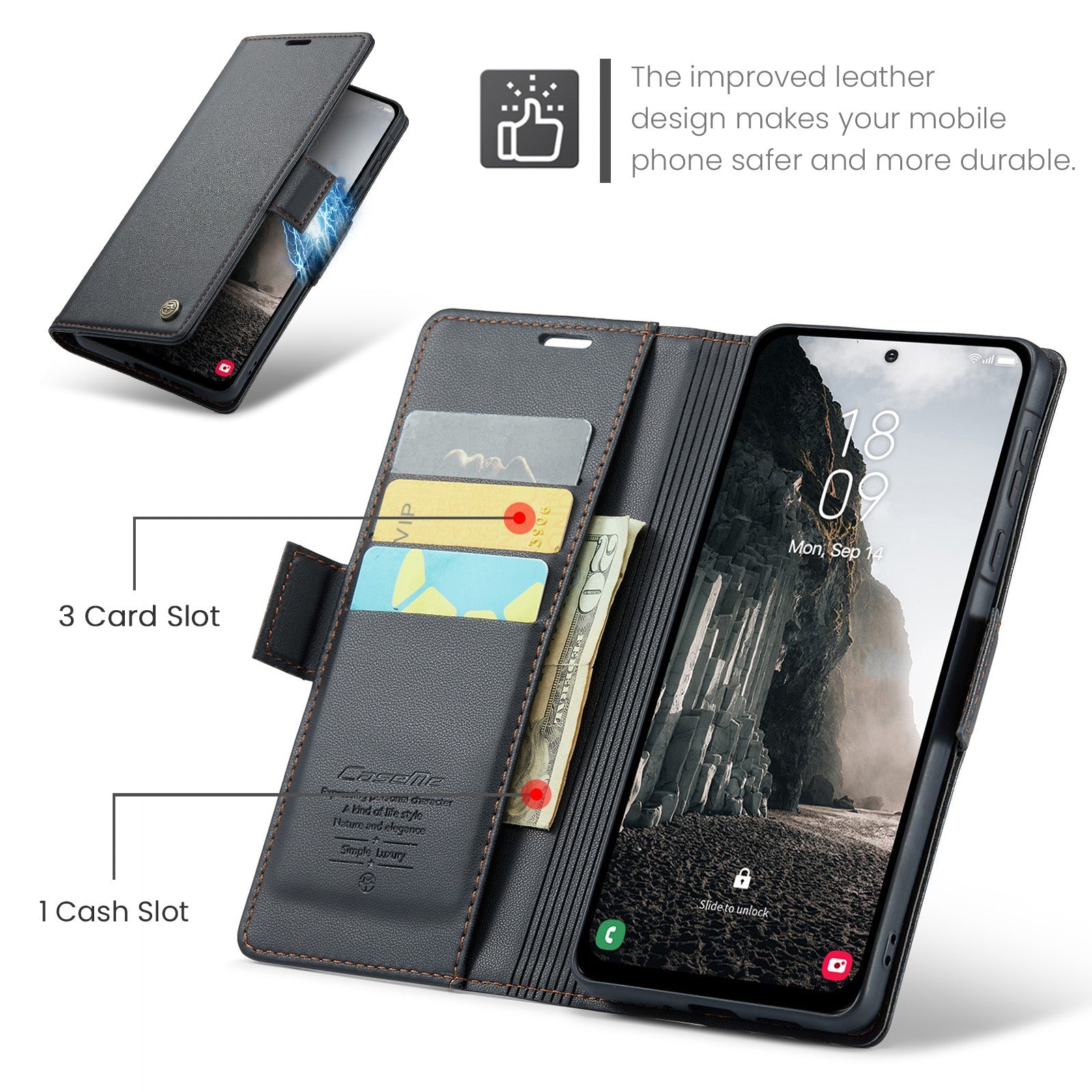 Galaxy A56 5G Pu Wallet Case [Black]