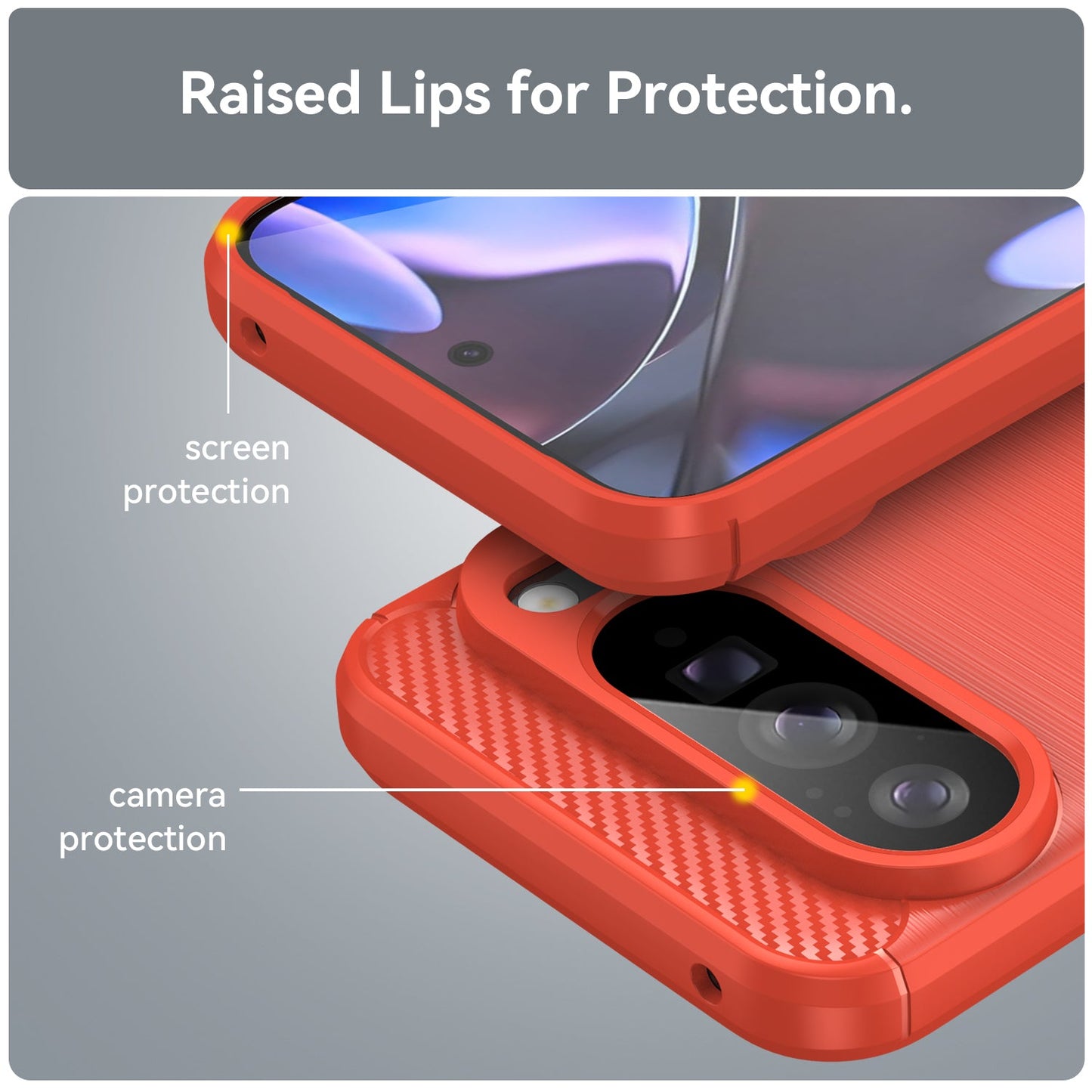 Google Pixel 10 Pro Xl Carbon Fibre Case [Red]