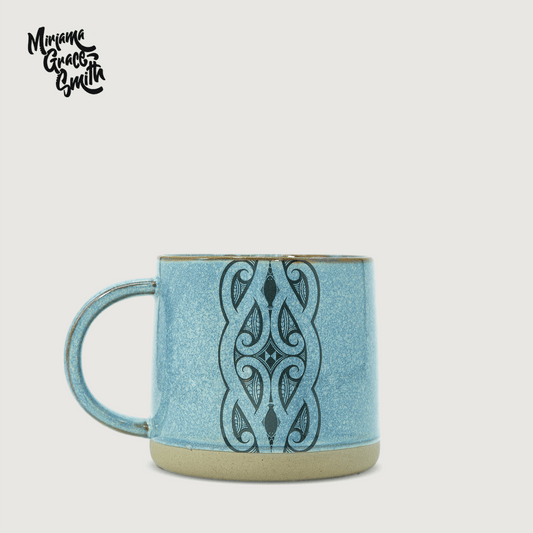 Moana Road Glazed Ceramic Mug - Miriama Grace-Smith [ Blue - 2720 ]