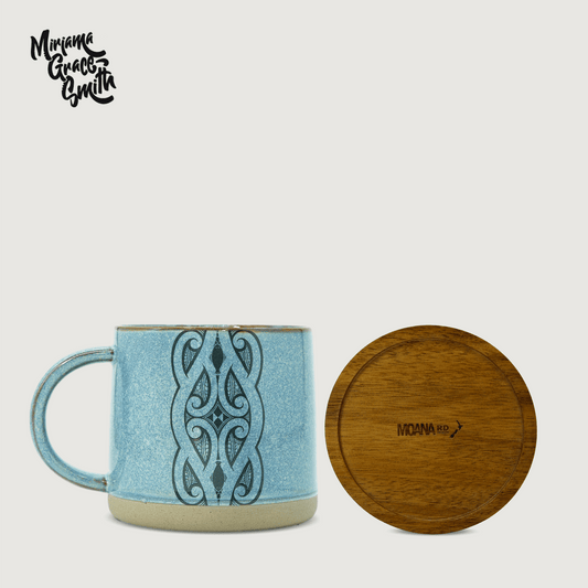 Moana Road Glazed Ceramic Mug - Miriama Grace-Smith [ Blue - 2720 ]