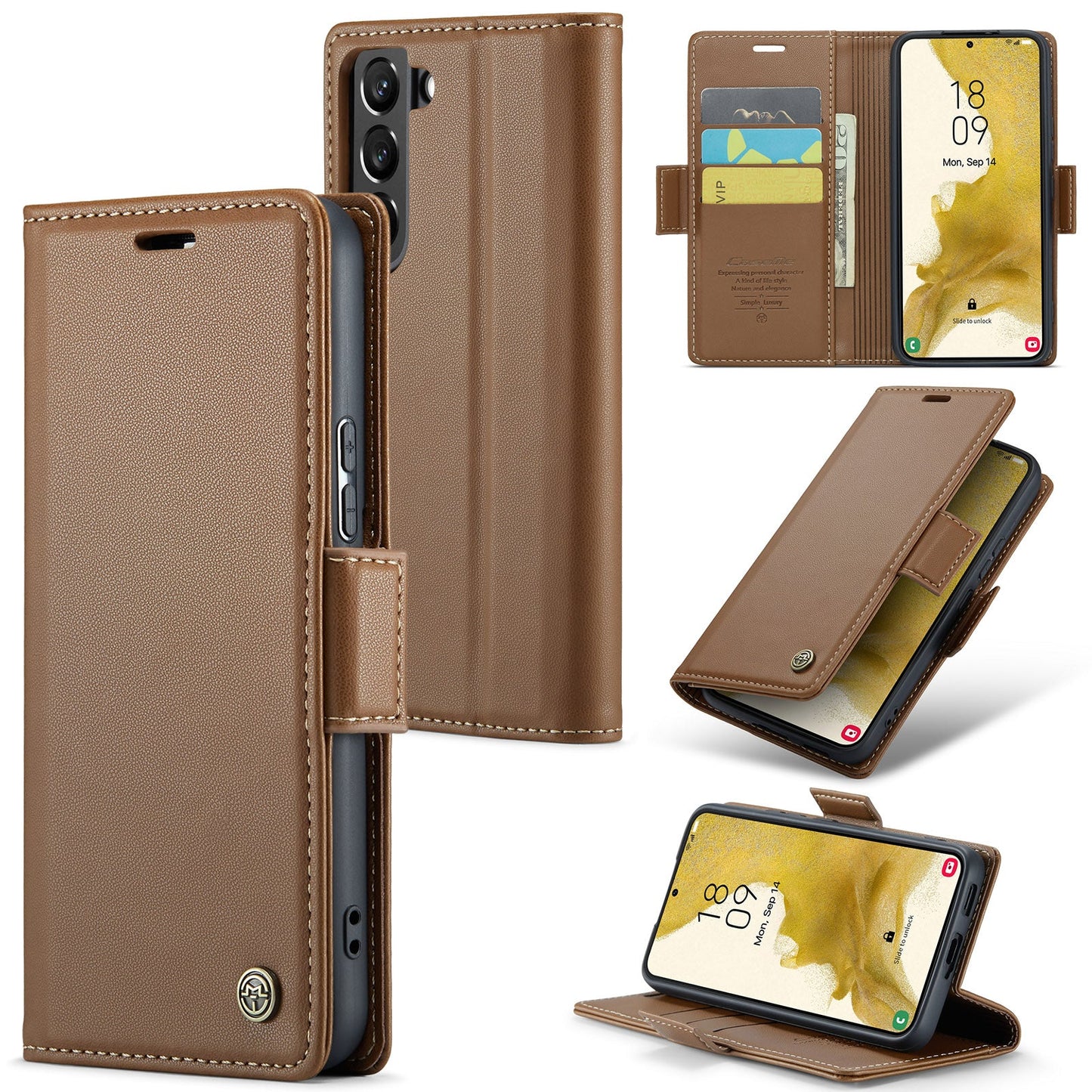Samsung Galaxy S22 Pu Wallet Case [Brown]