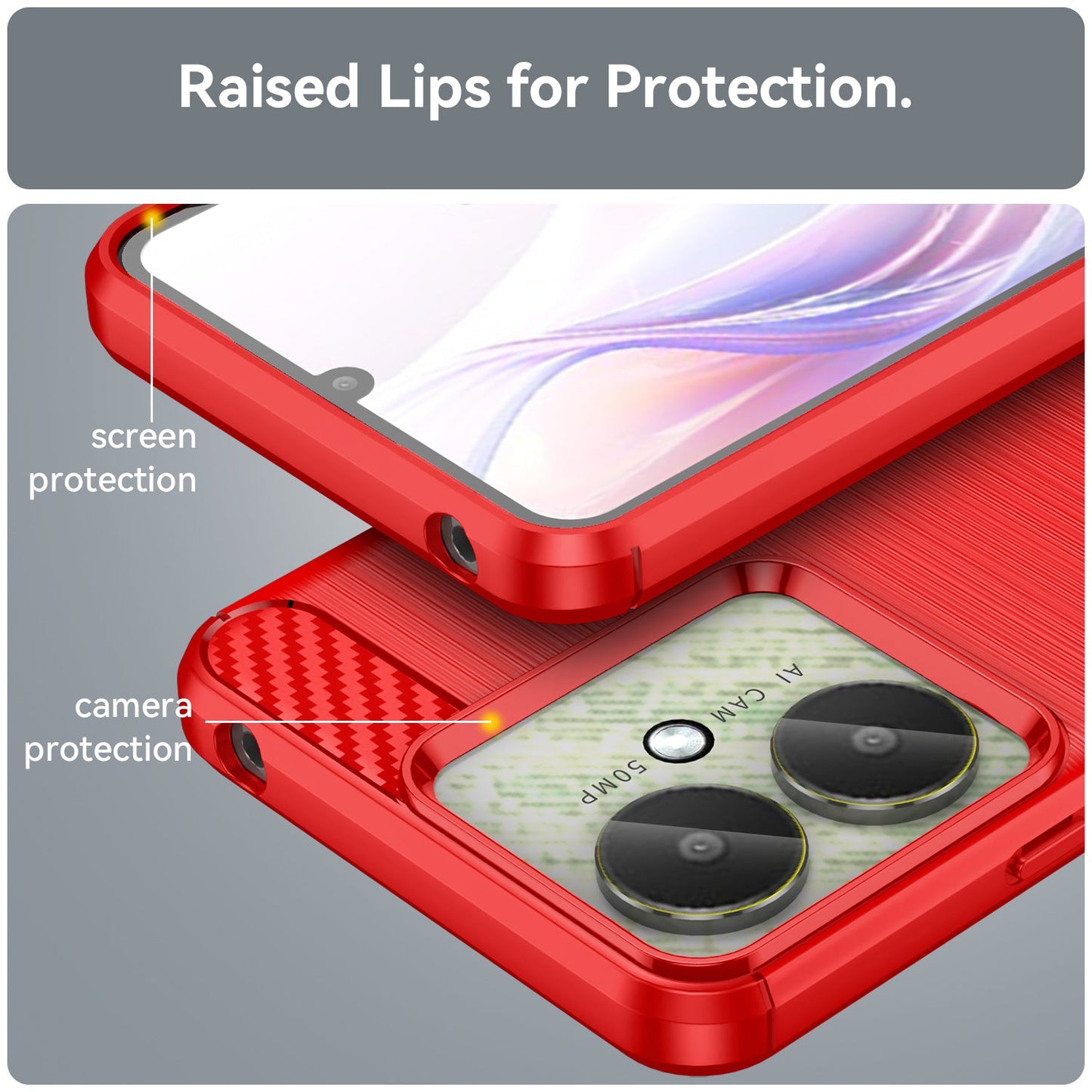 Xiaomi Redmi 13C 4G Carbon Fibre Case [Red]