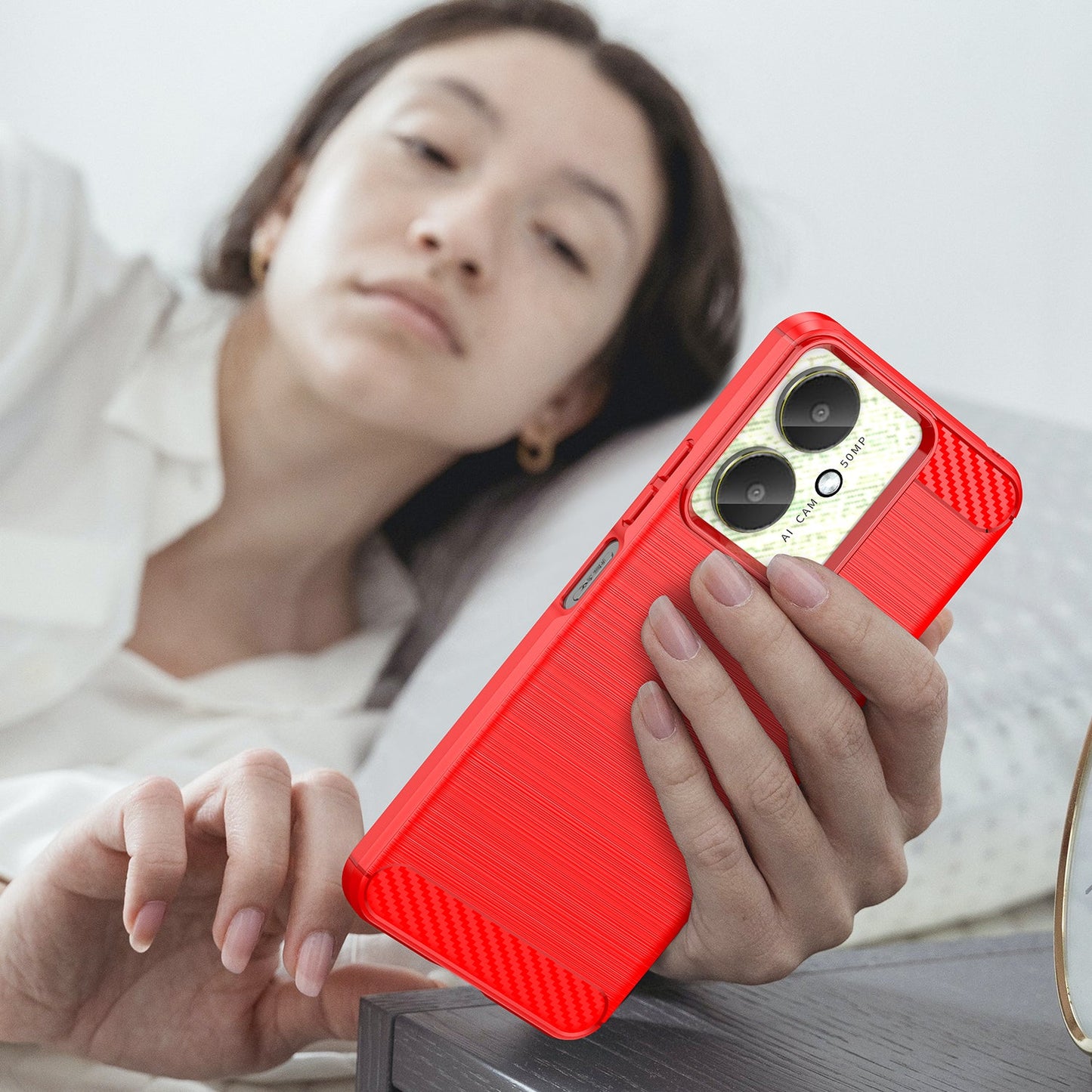 Xiaomi Redmi 13C 4G Carbon Fibre Case [Red]