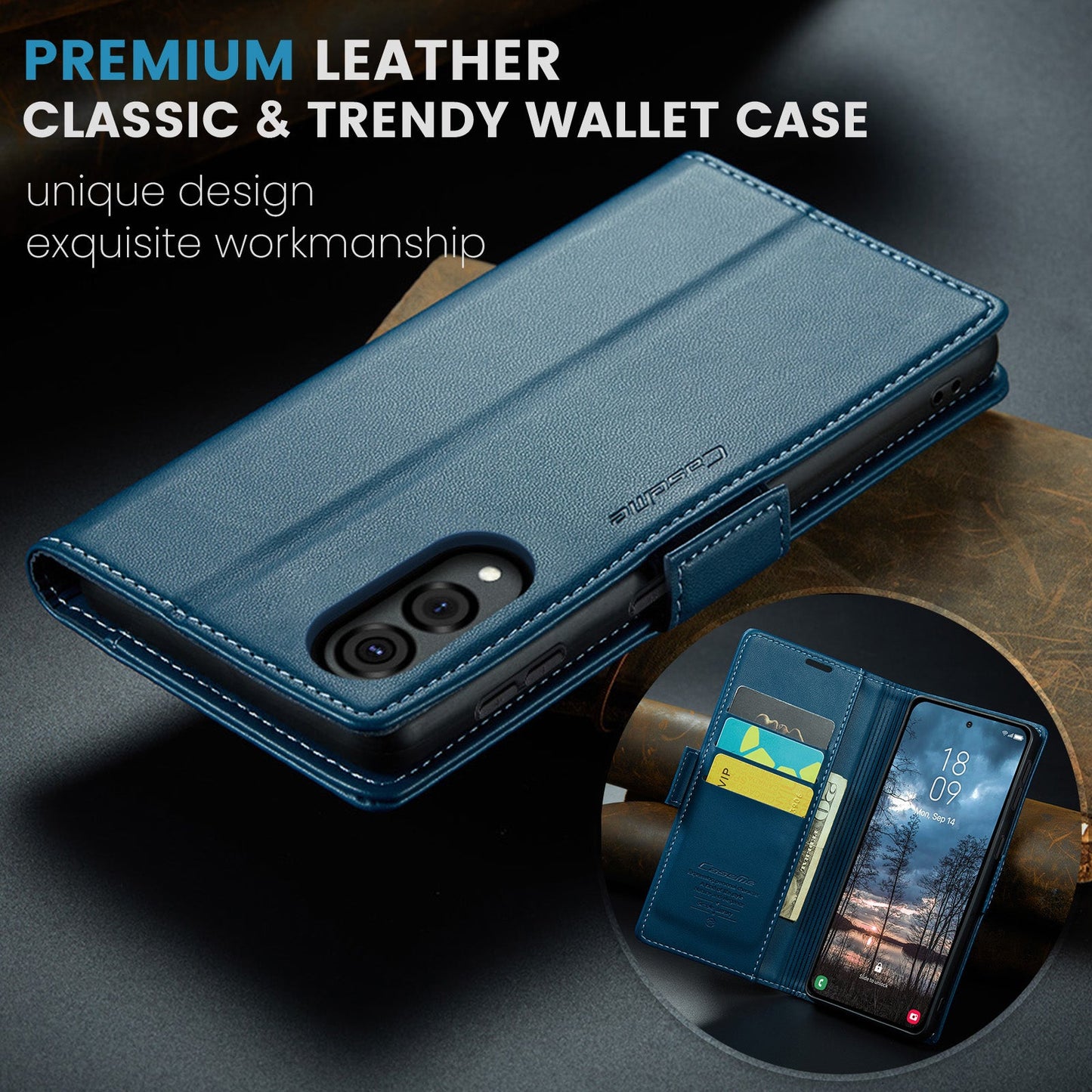 Galaxy S25 Edge Pu Wallet Case [Navy]