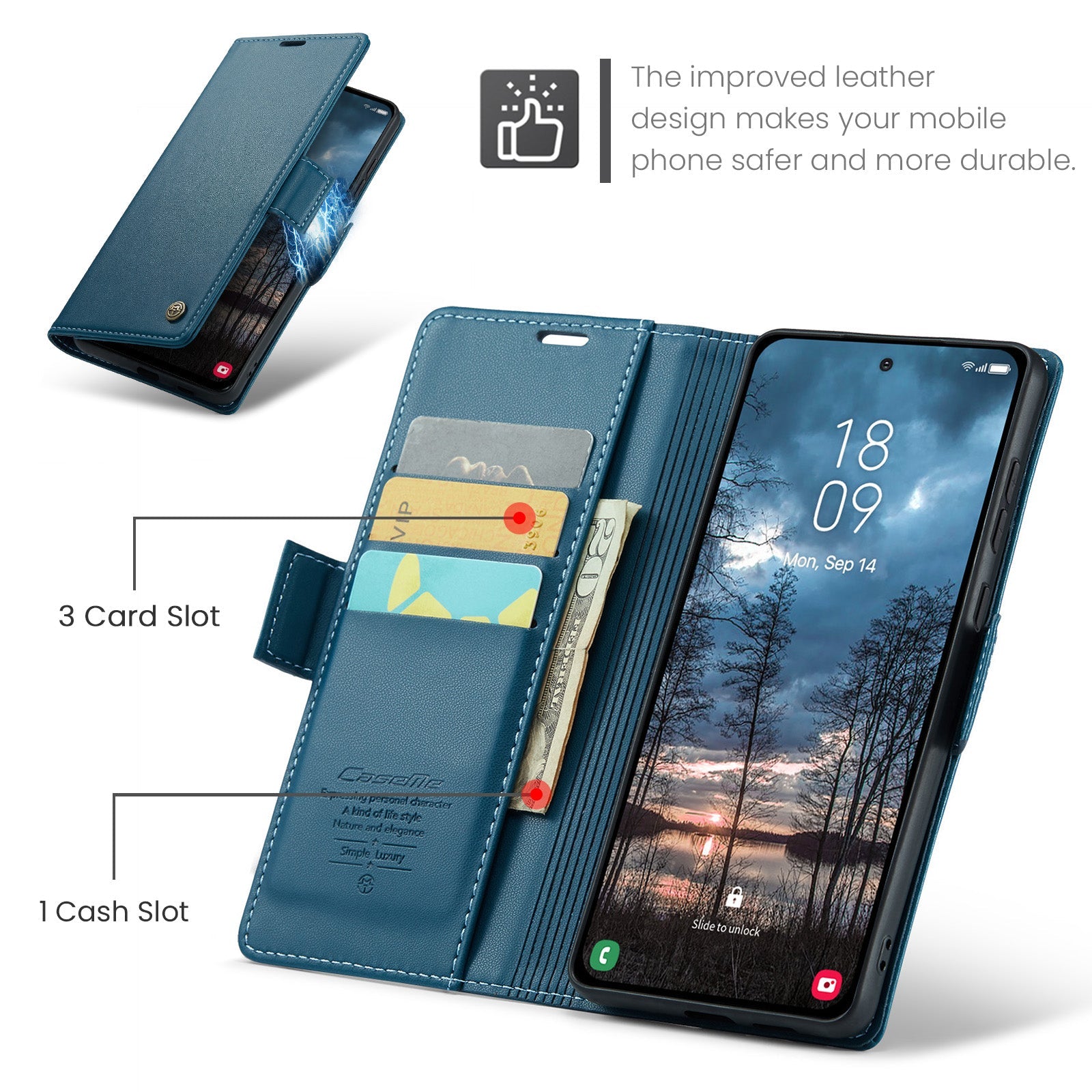 Galaxy S25 Edge Pu Wallet Case [Navy]