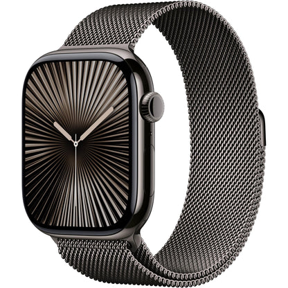 Apple Watch Series 10 GPS + Cellular 46mm Titanium Case [ Slate Milanese Loop S/M MC7R4 - Slate ]