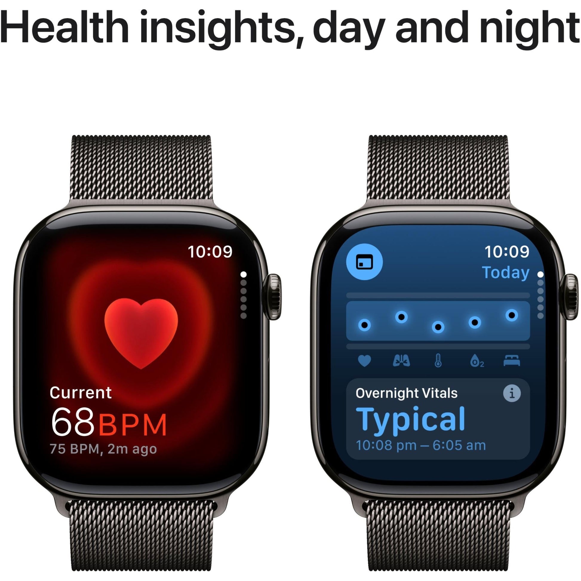 Apple Watch Series 10 GPS + Cellular 46mm Titanium Case [ Slate Milanese Loop S/M MC7R4 - Slate ]