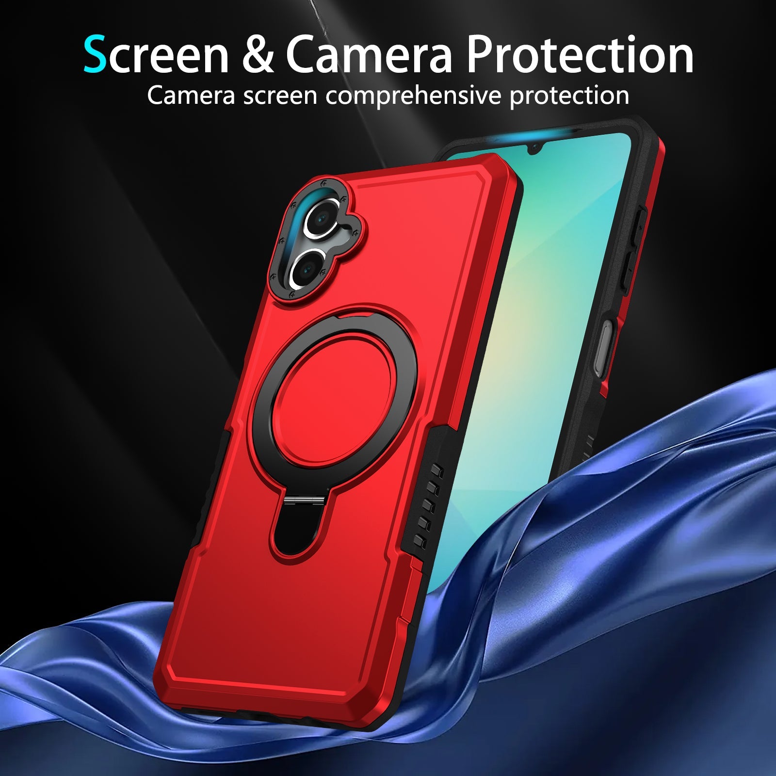 Galaxy A06 4G Kickstand Heavy Duty Case [Red]