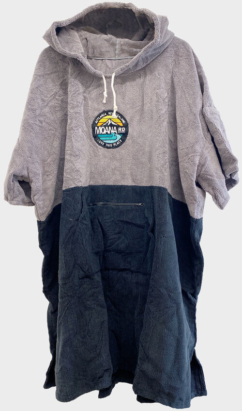 Moana Road Towel Hoodie [ Grey/Black Adults - 5321]