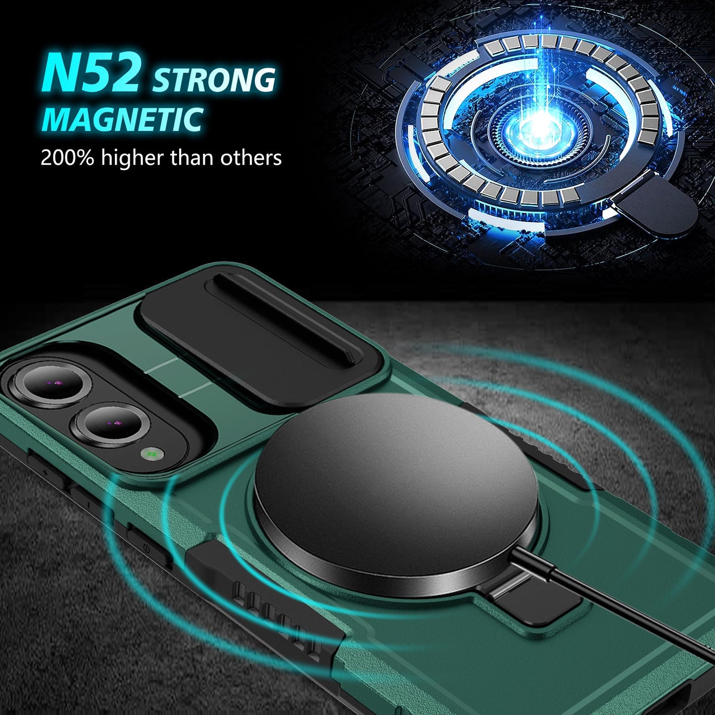 Samsung Galaxy S25 Edge Magsafe Sliding Cover Case [Teal]