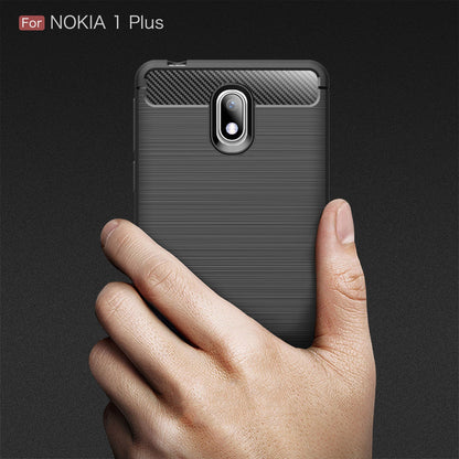Nokia 1 Plus Carbon Fibre Case [Red]