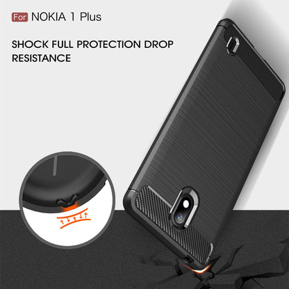 Nokia 1 Plus Carbon Fibre Case [Red]