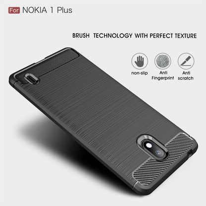 Nokia 1 Plus Carbon Fibre Case [Red]