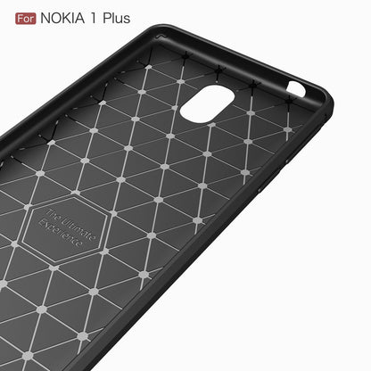 Nokia 1 Plus Carbon Fibre Case [Red]