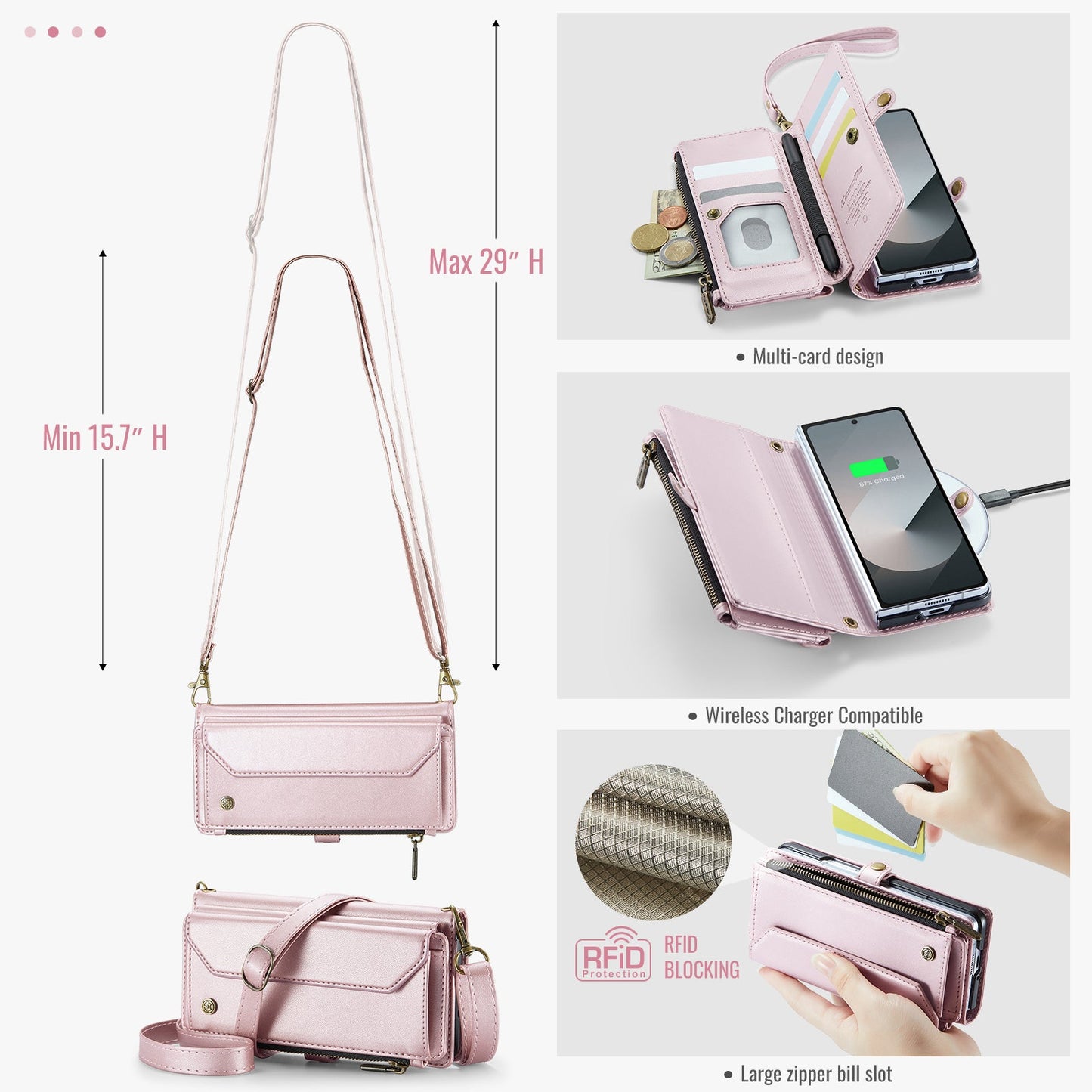 Galaxy Z Fold 6 Crossbody Wallet [Pink]