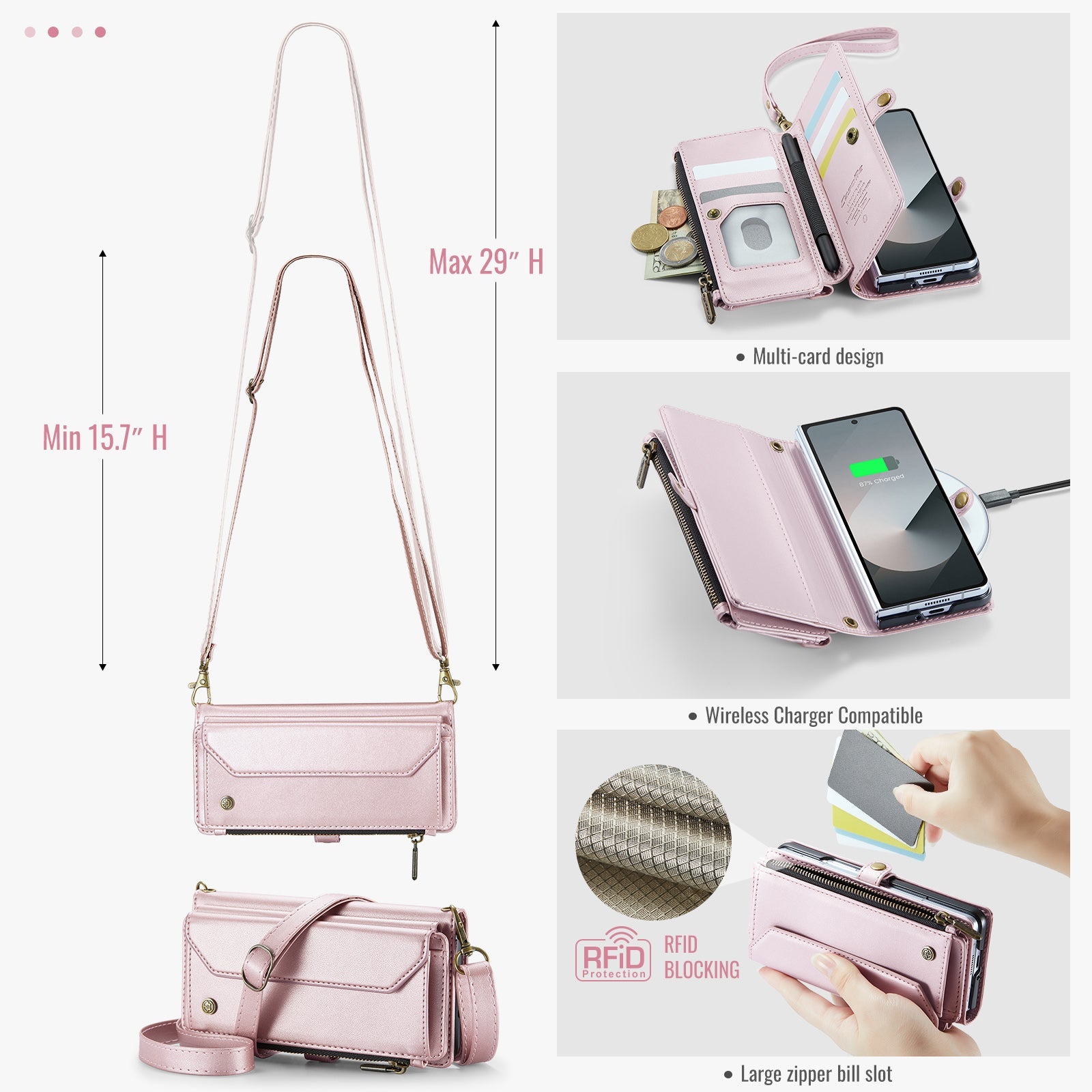 Galaxy Z Fold 6 Crossbody Wallet [Pink]