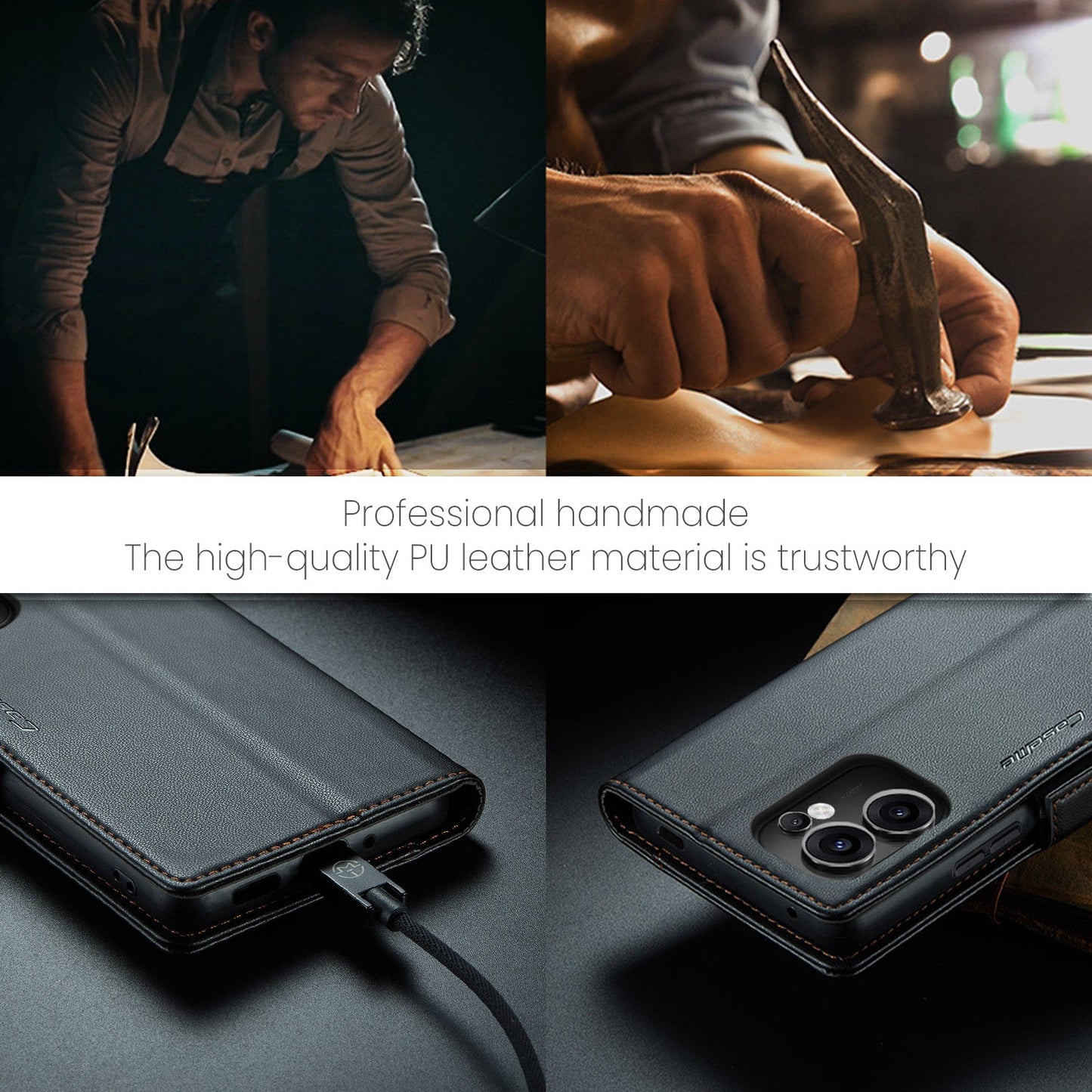 Oppo Reno 13 F 5G Pu Wallet Case [Black]
