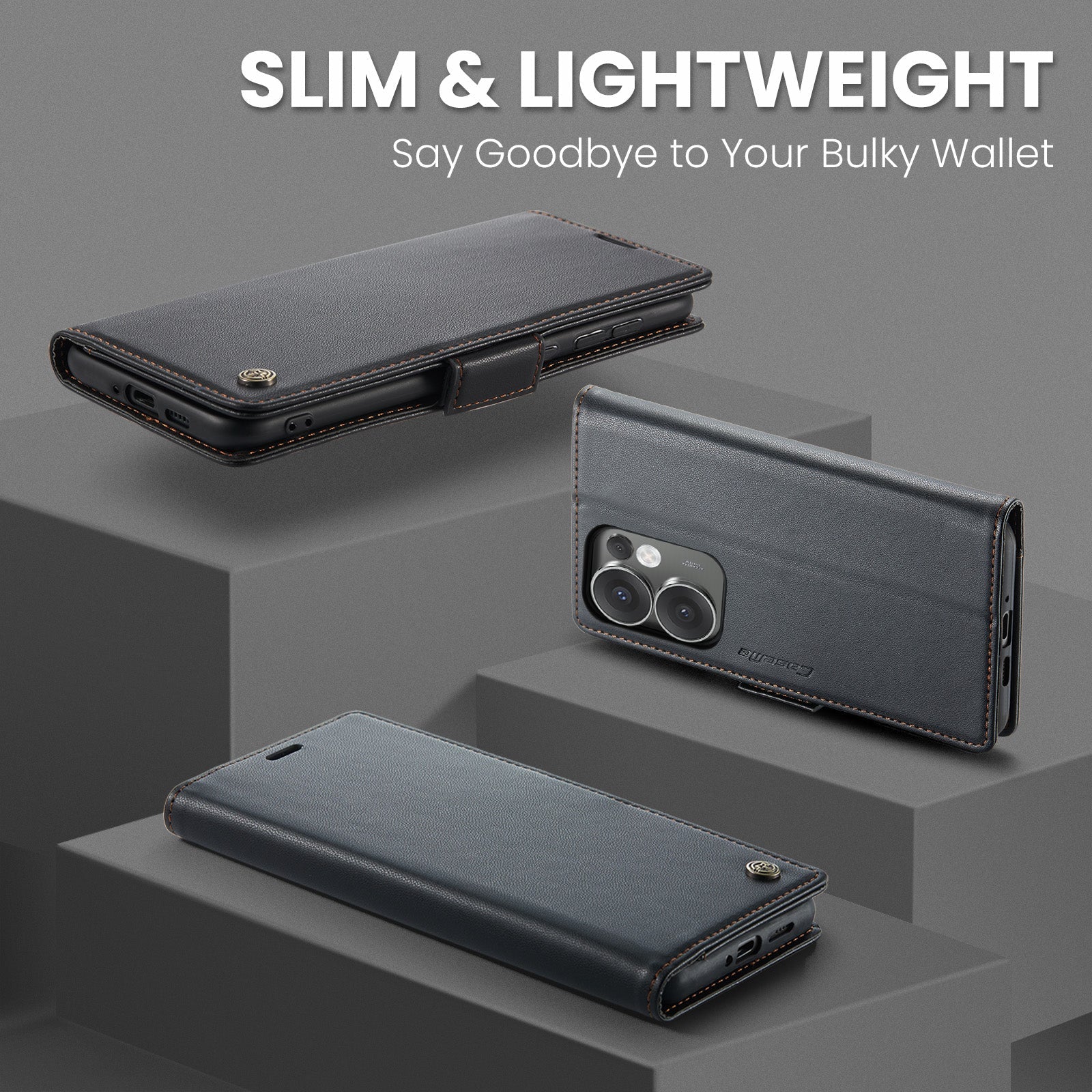 Oppo Reno 13 F 5G Pu Wallet Case [Black]