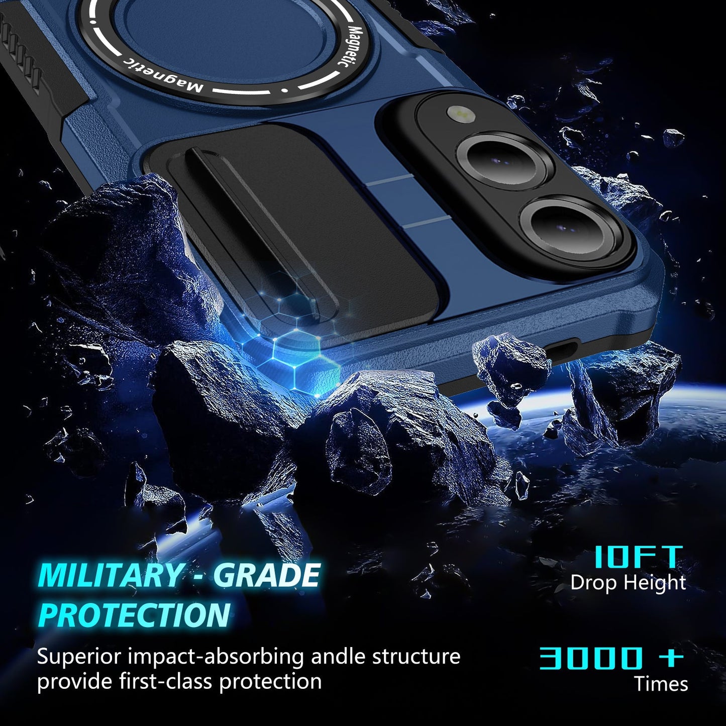 Galaxy S25 Edge Magsafe Sliding Cover Case [Navy]