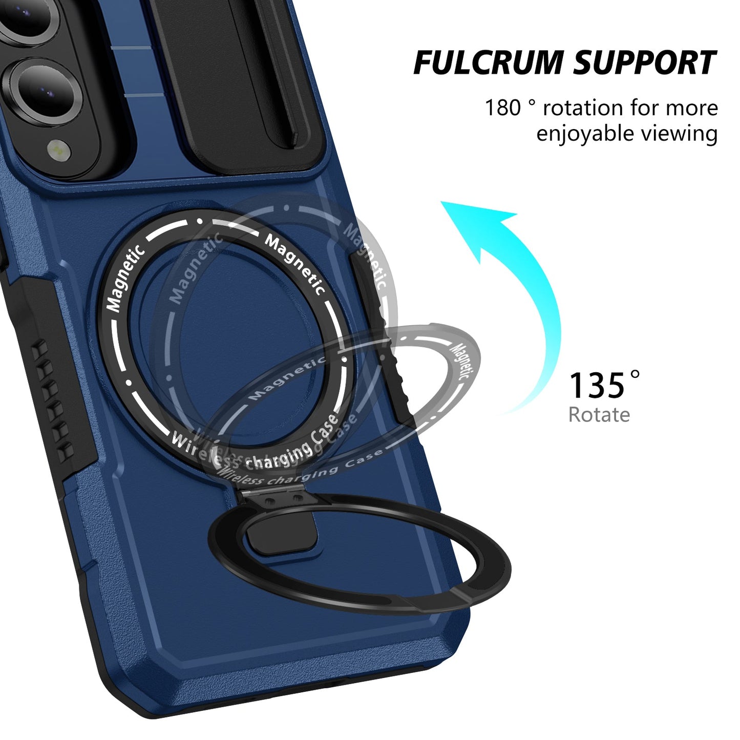 Galaxy S25 Edge Magsafe Sliding Cover Case [Navy]