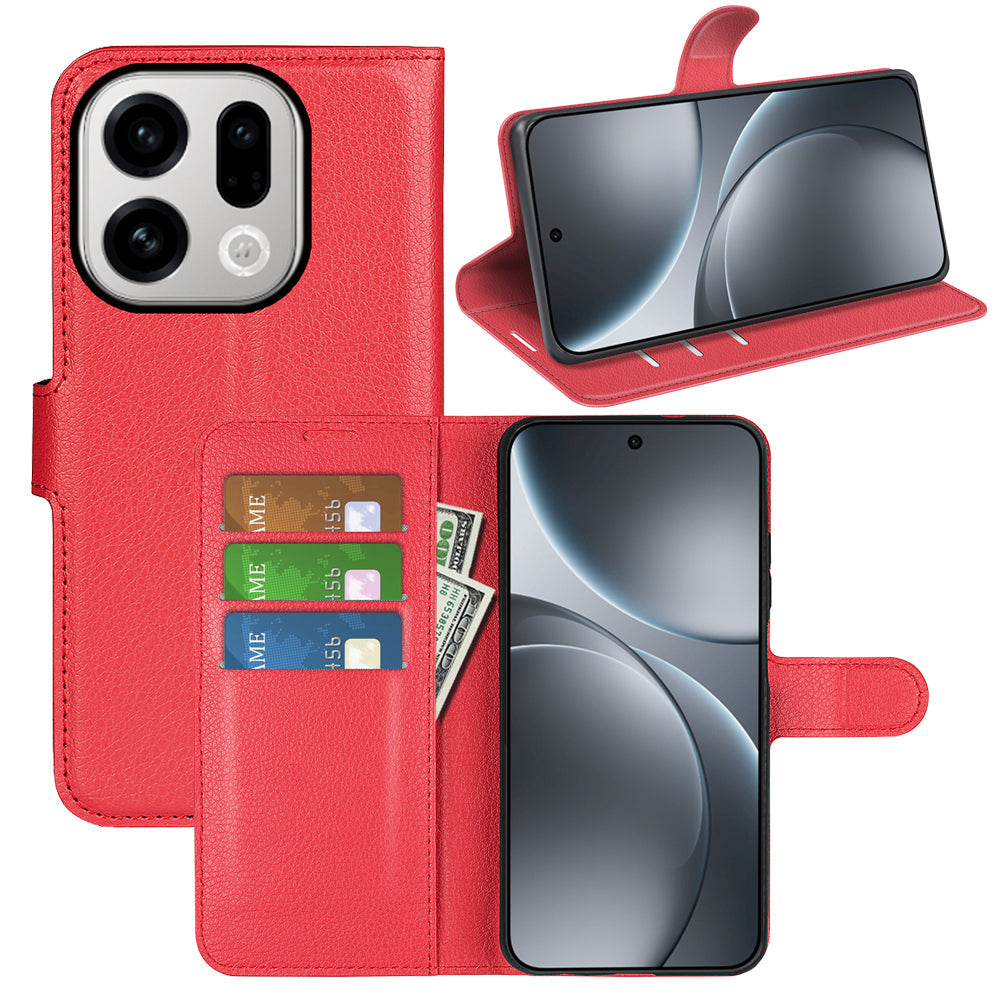Oppo Find X9 Pu Wallet Case [Red]