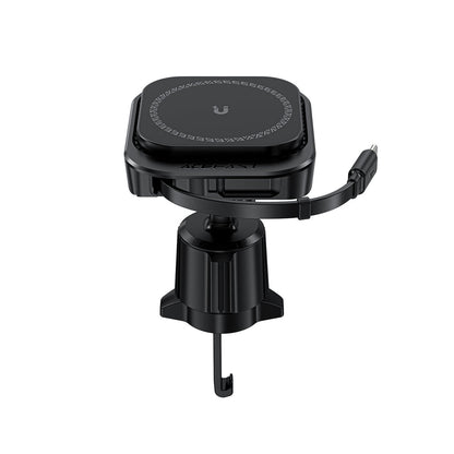 Acefast 15W Magnetic Wireless Charging Air Vent Phone Holder w/ Built-in Retractable Cable (D32)