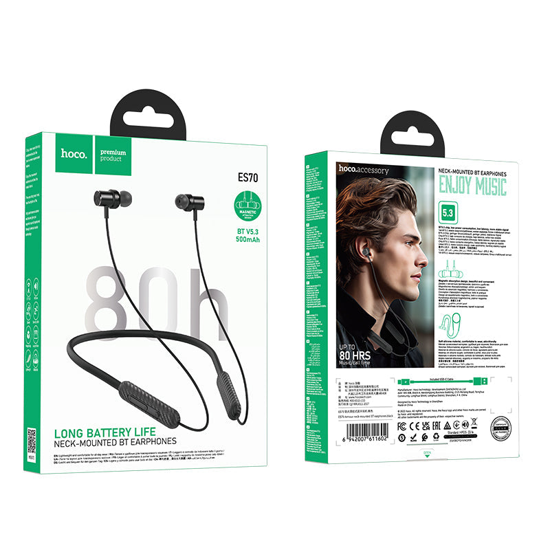 Hoco Sports Bluetooth Earphone W/ 80 Hours Long Battery Life (Es70)