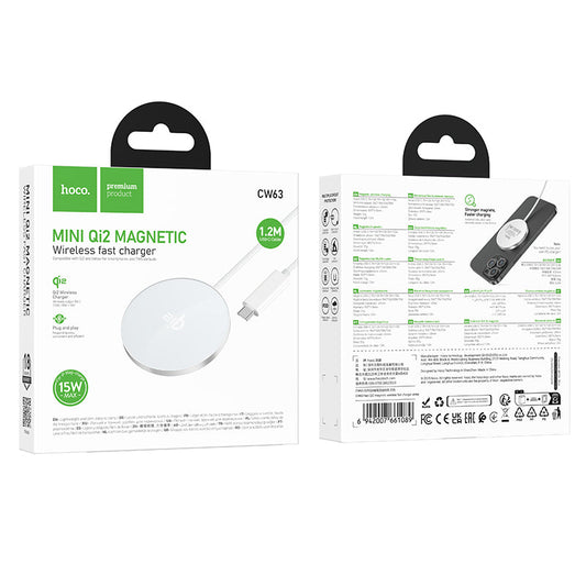 Hoco 15W Qi2 Magnetic Wireless Fast Charger, Charge Phones & Earbuds (CW63)