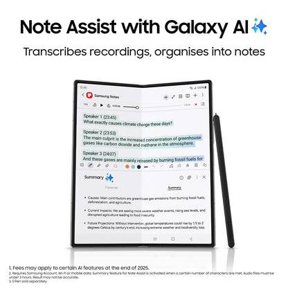 Samsung Galaxy Z Fold6 SM-F9560 Mobile Phone [256GB / 12GB RAM White]