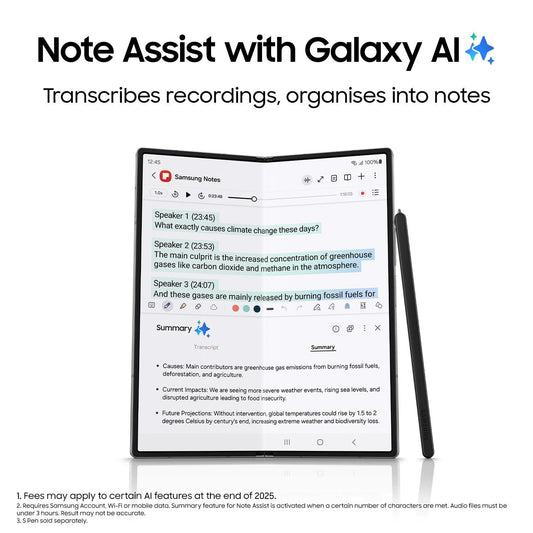 Samsung Galaxy Z Fold6 SM-F9560 Mobile Phone [256GB / 12GB RAM White]