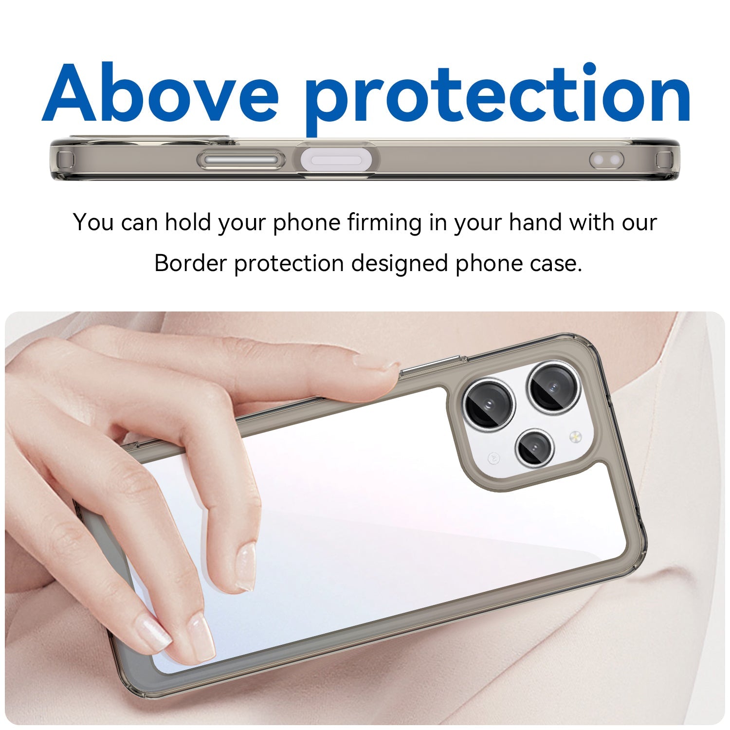 Xiaomi Redmi 12 5G Soft Gel Bumper Case [Clear Grey]