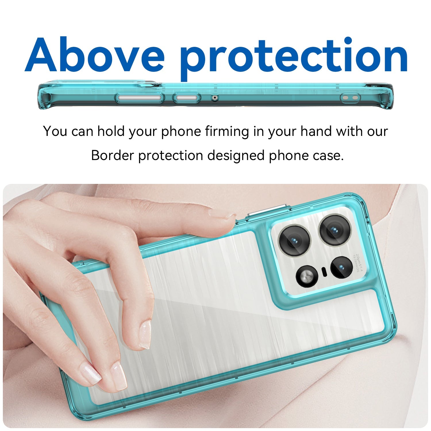 Moto Edge 50 Pro Soft Gel Bumper Case [Clear Blue]