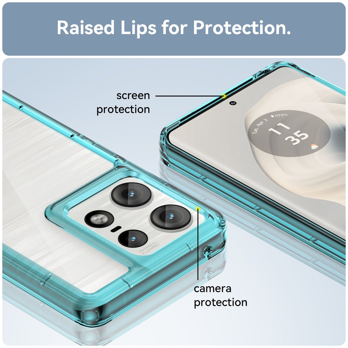 Moto Edge 50 Pro Soft Gel Bumper Case [Clear Blue]