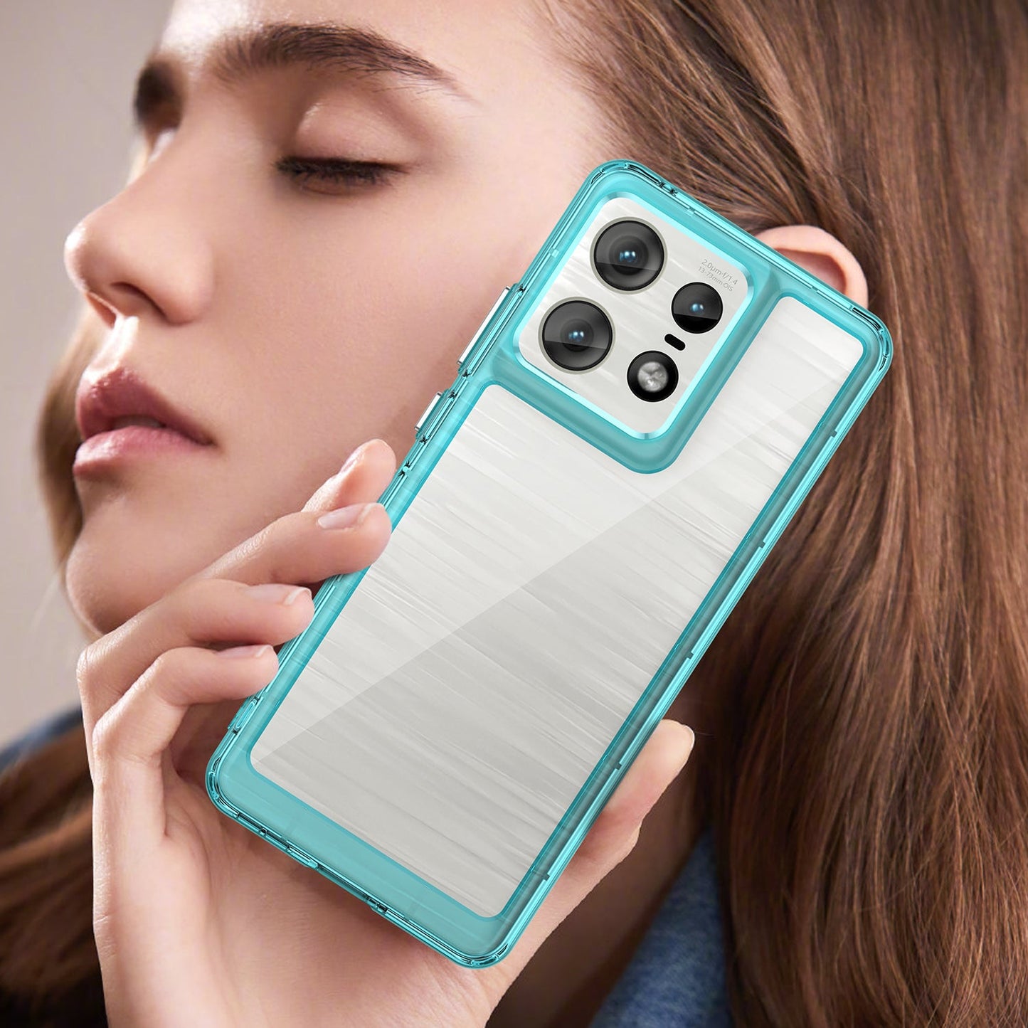 Moto Edge 50 Pro Soft Gel Bumper Case [Clear Blue]