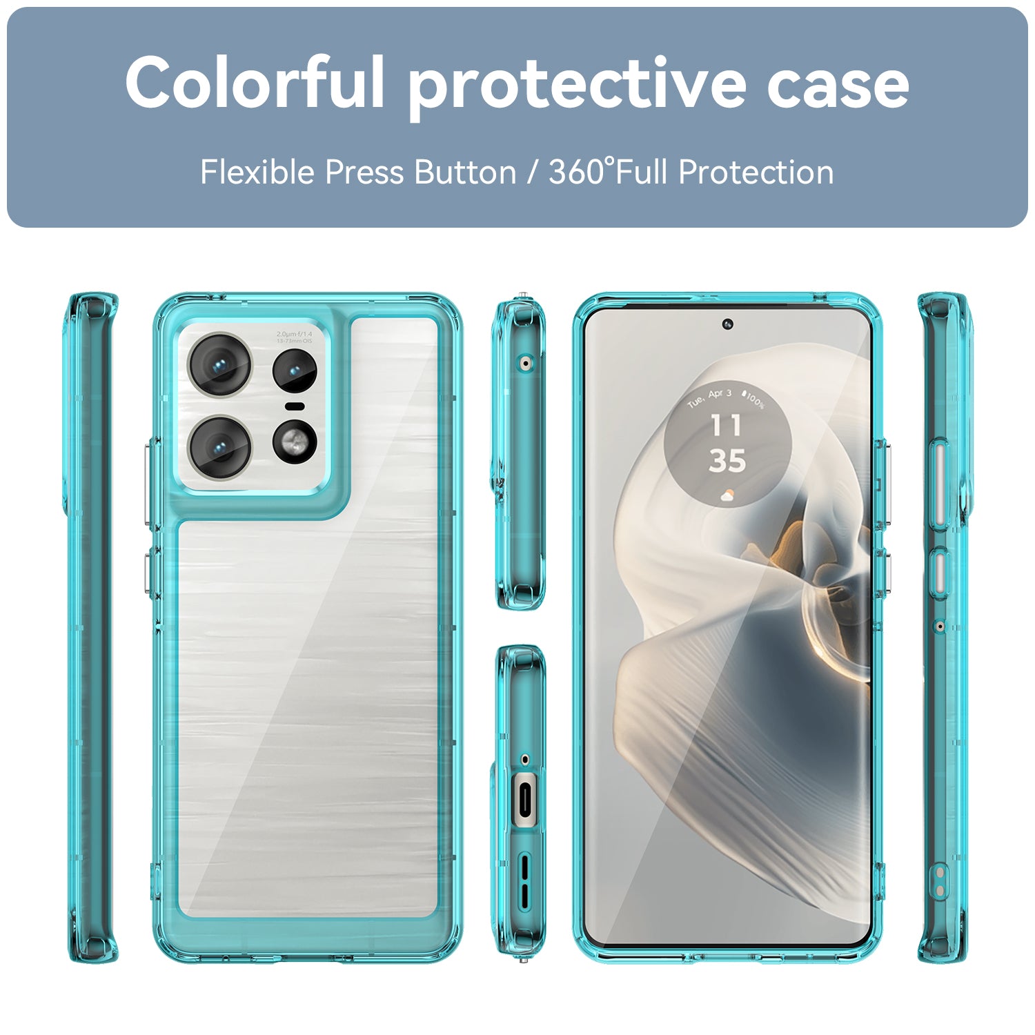 Moto Edge 50 Pro Soft Gel Bumper Case [Clear Blue]