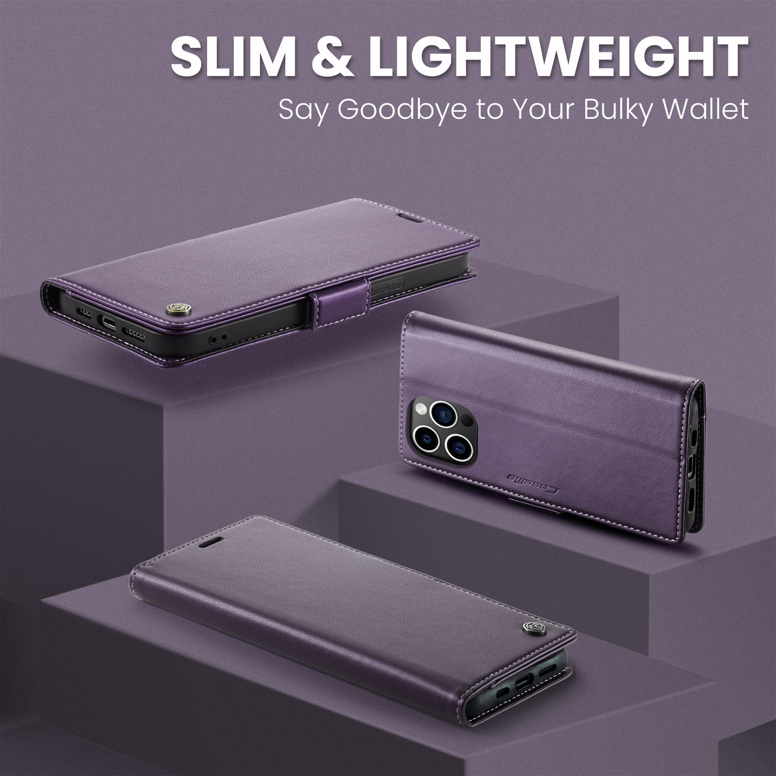 Iphone 14 Pro Max Pu Wallet Case [Purple]